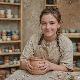 Happy pottery student portrait